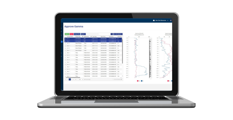 screenshot - IMDEXHUB-IQ validating field data seamlessly transmitted from the drill rig