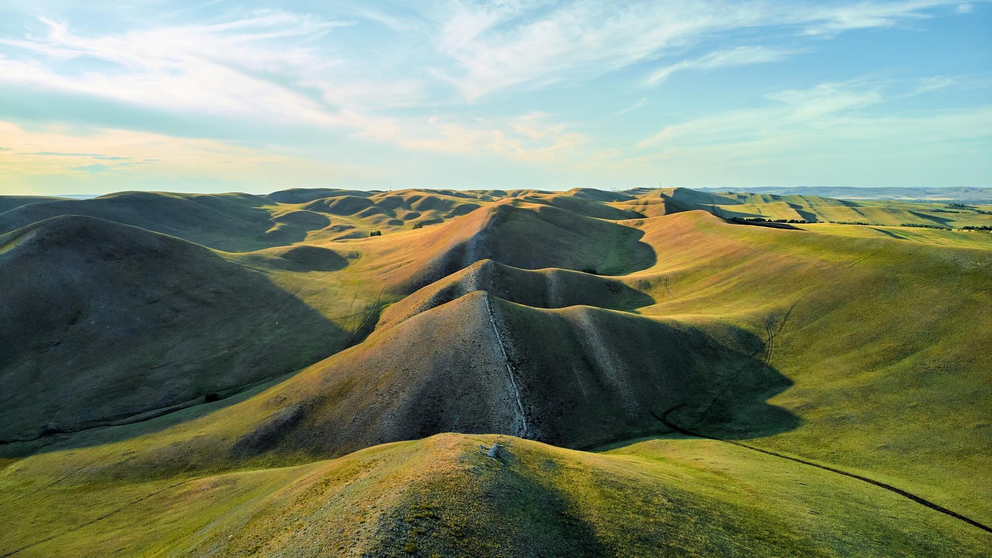 green rolling hills landscape