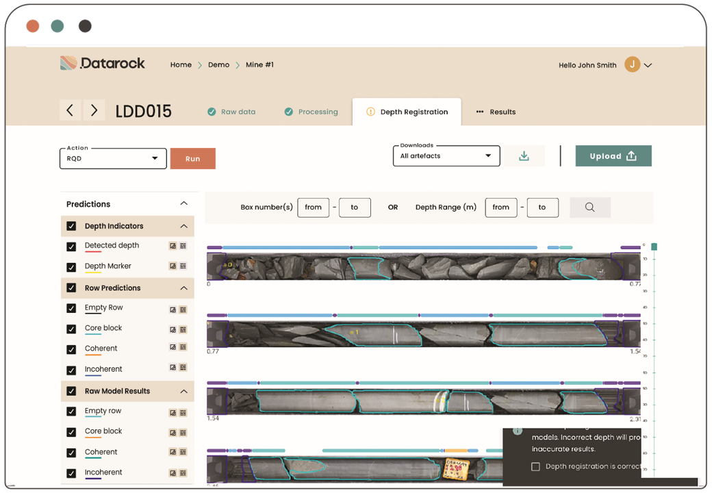 Shot of Datarock app