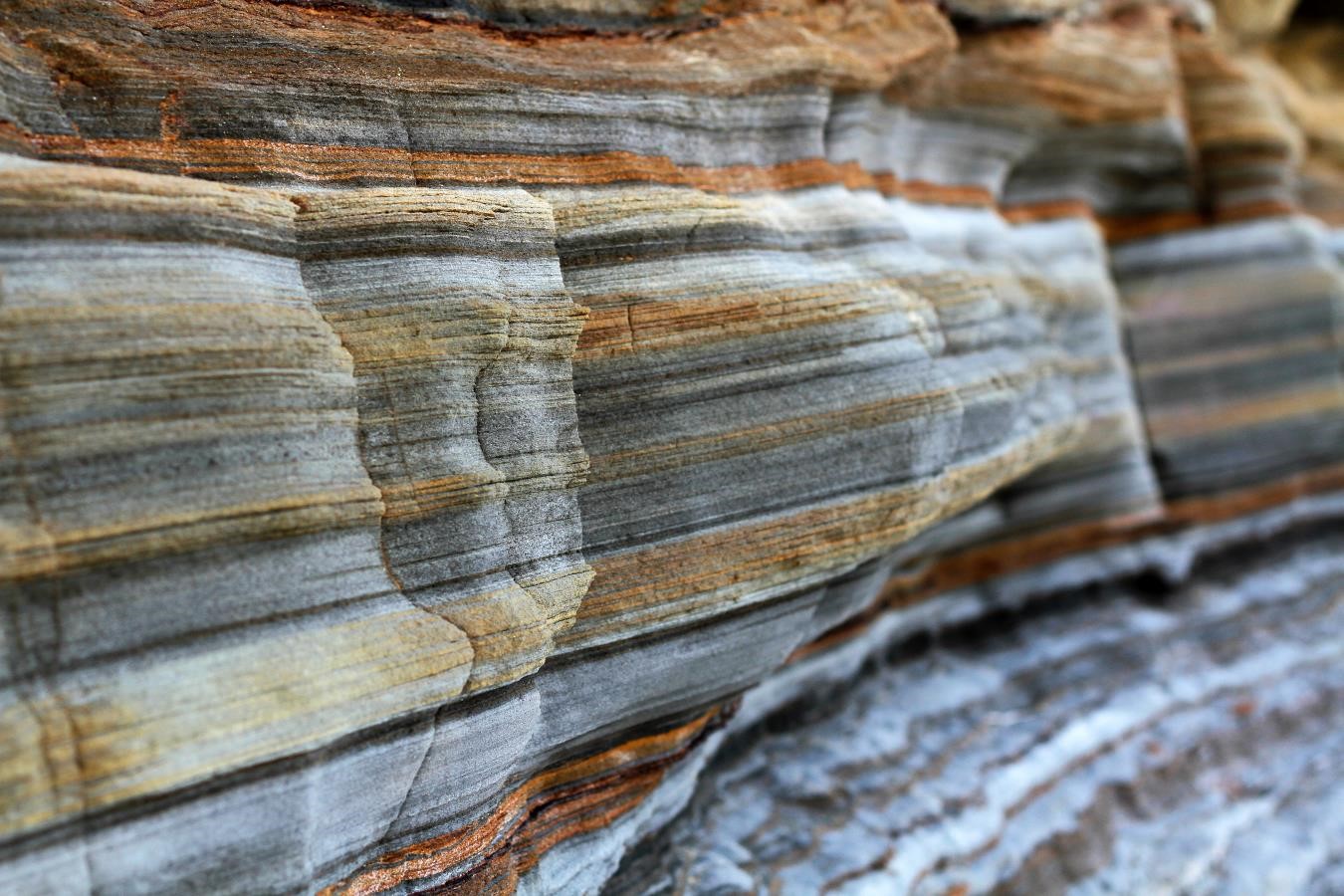 side shot of rock colorful texture